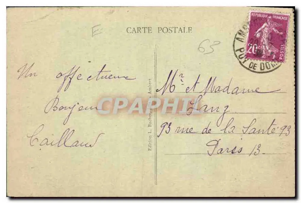 Ambert — Merkwürdige Gewohnheit mehrfach Jahrhunderte alt — Edition L. Bachelard, Nr. 531 - Rückseite