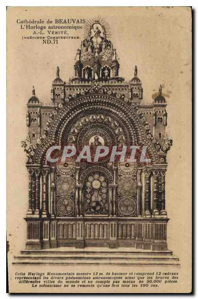Catedral de Beauvais — O Relógio Astronômico — A.-L. Vérité, Engenheiro-Construtor, ND.71 - Frente