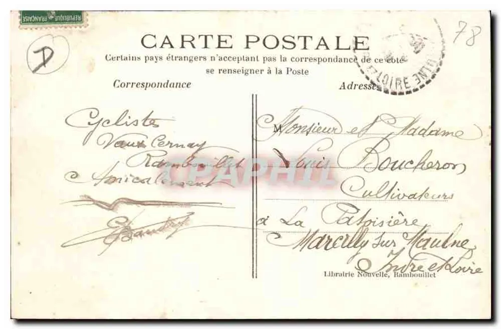 Rambouillet — Os Canais — editor desconhecido, n°9 - Verso