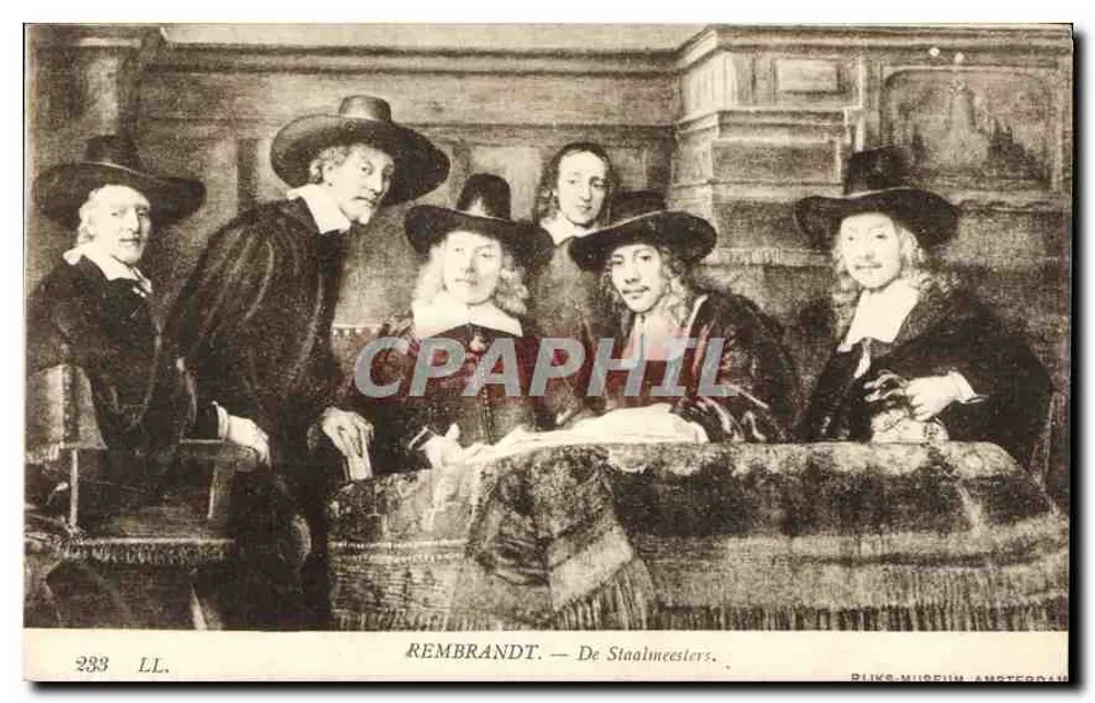 Rembrandt — De Staalmeesters — Blauw Museum Amsterdam - Frente