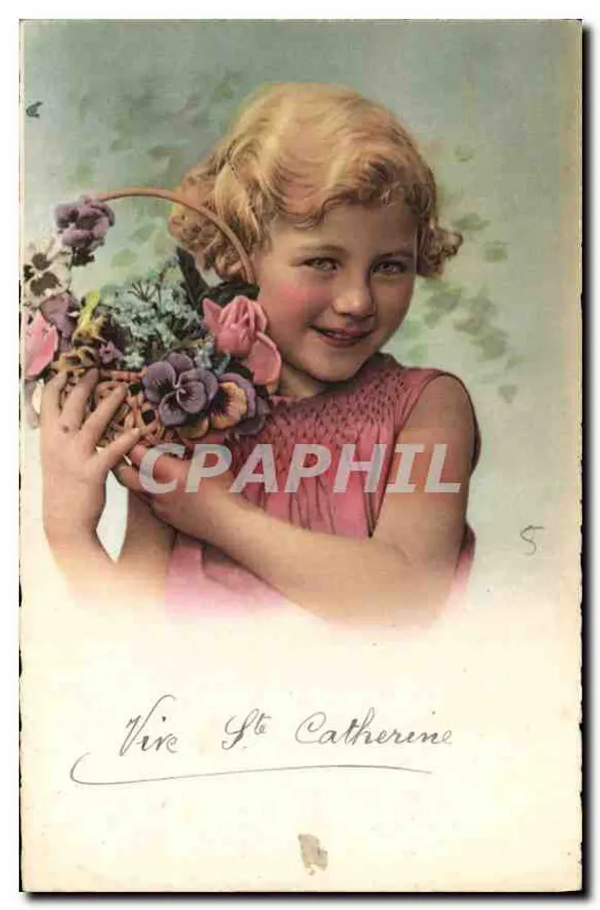 Menina segurando um cesto de flores — Santa Catarina — Coleção Cromática N°7, editada por Note - Frente
