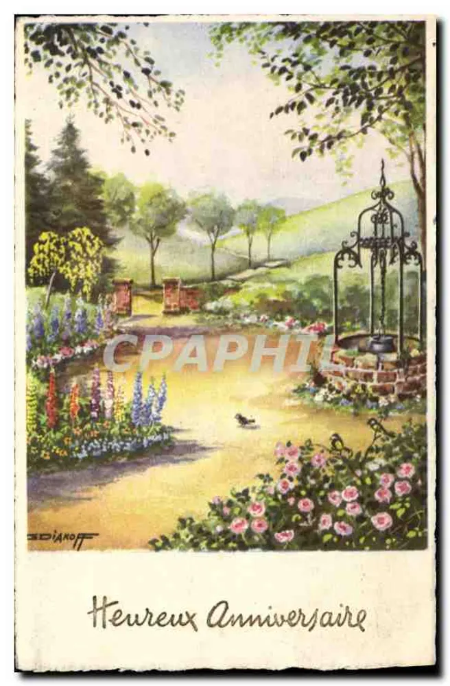 Jardim com poço — Ed. Dianoff — Série 3575 - Frente