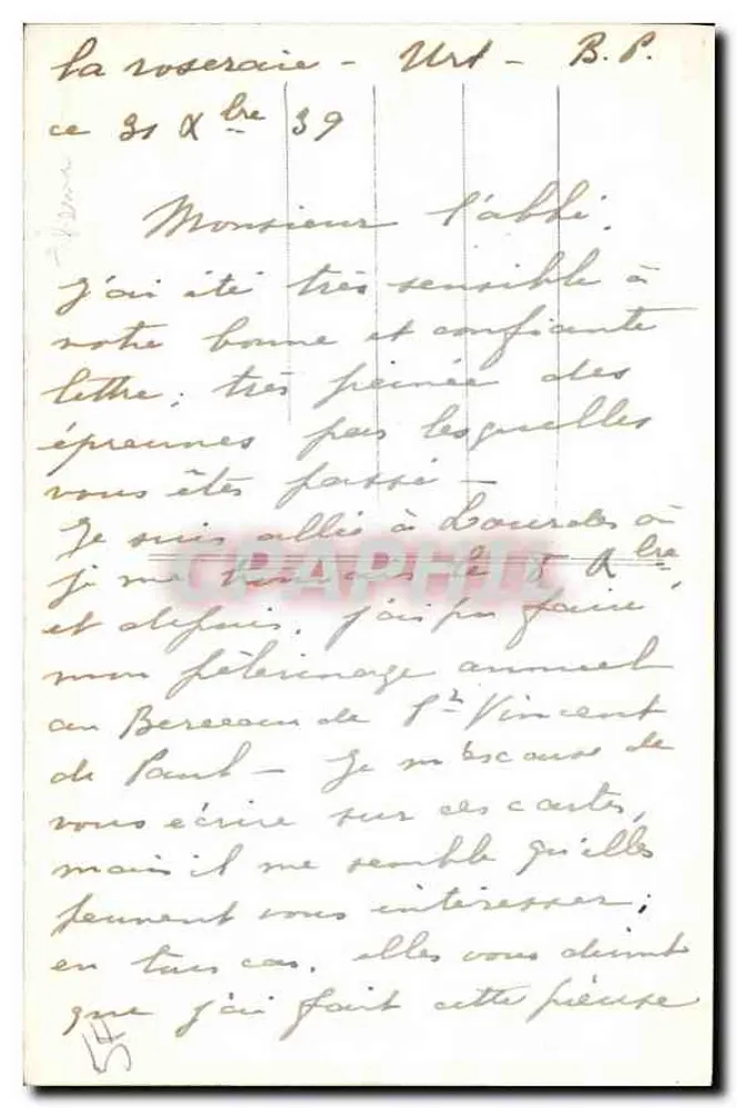 Saint-Vincent-de-Paul — Retrato — Foto Albert, Dux - Verso
