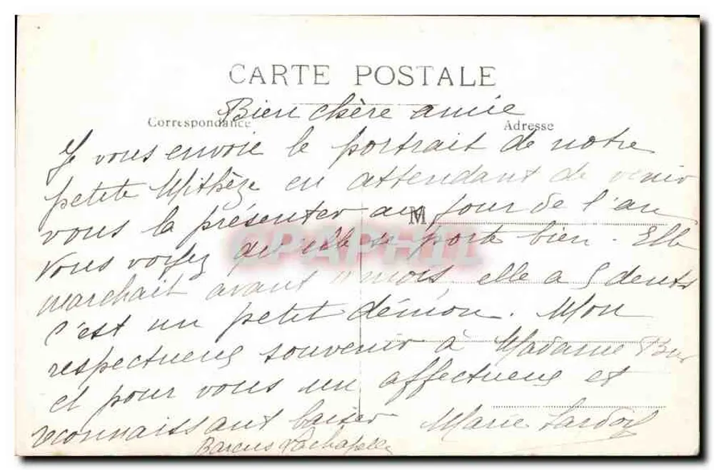 Bebê sobre cobertor bordado — Mittheze Sardoy, dezembro de 1916 - Verso
