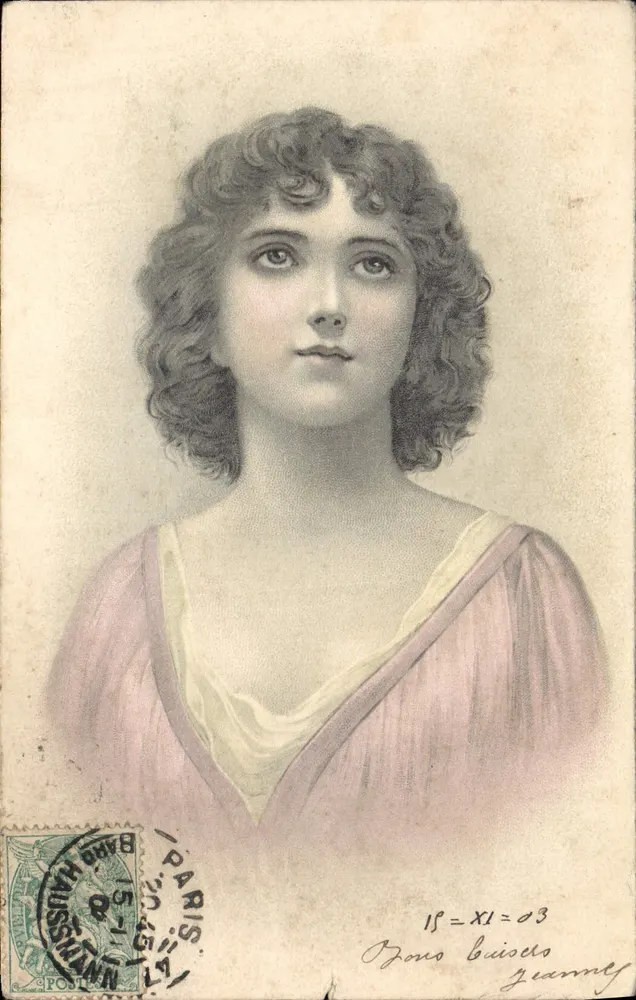 Jovem mulher — retrato — editor Bard Haussmann, número de série não visível - Frente
