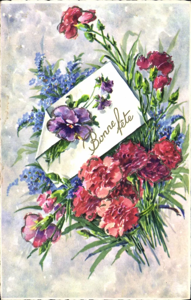 Bouquet de fleurs — Bonne fête — Paris, seria n° 5605 - Awers