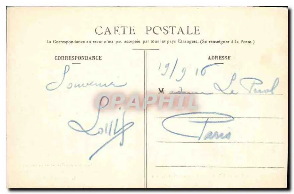 Adoption der Waisenkinder des Meeres — Nachrichten vom Seemannssohn — Gemälde von G. Cederlund — Verleger: 5, Rue Bayard, Paris - Rückseite