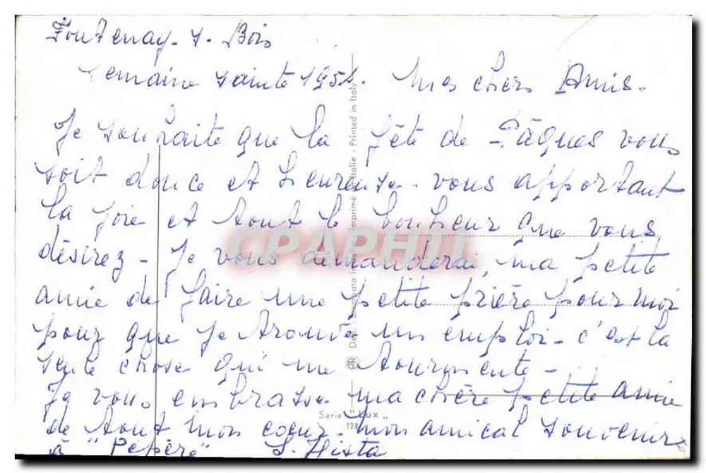 Cordeiro sagrado — Páscoa — editor desconhecido, série desconhecida - Verso