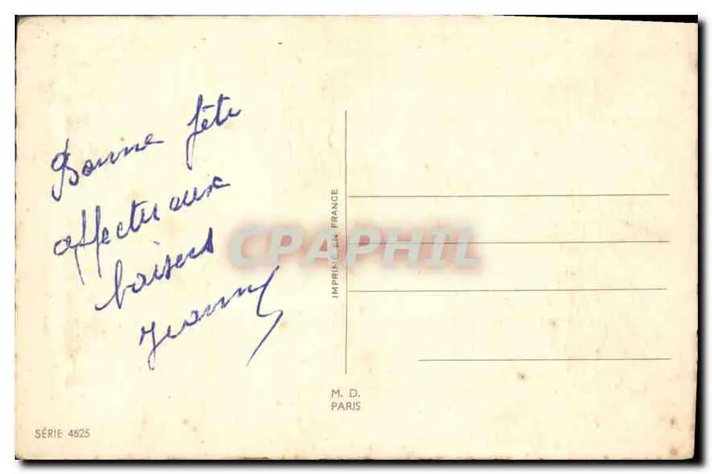 प्राकृतिक दृश्य एक घर और पुल के साथ — डिज़ाइन जी. डियाकॉफ़ — श्रृंखला 4525, एम. डी. पेरिस - पीछे