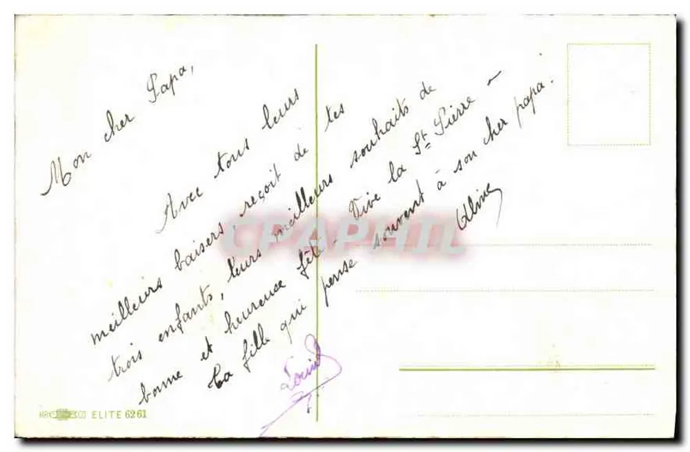 गुलाब और नीले फूलों का बूकेट — प्रकाशक H. RACOZCO, संख्या 6261 - पीछे