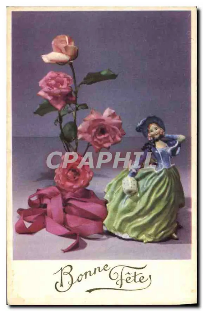 Roses e figurina — Boa Festa — JG Paris, n° 70618 - Frente