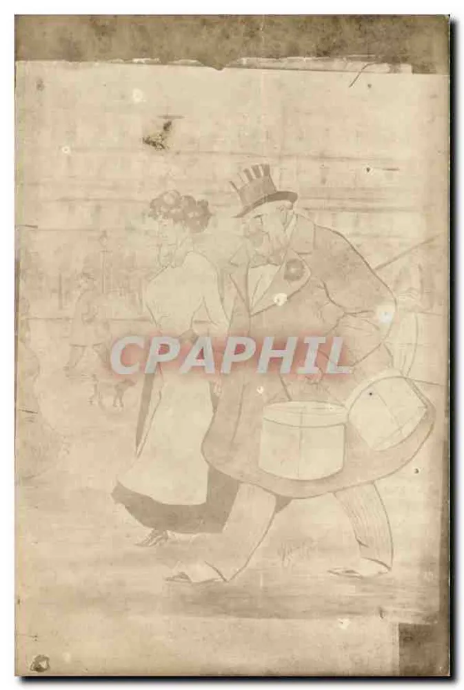 Couple en tenue d'époque — scène de rue — éditeur non visible - Awers