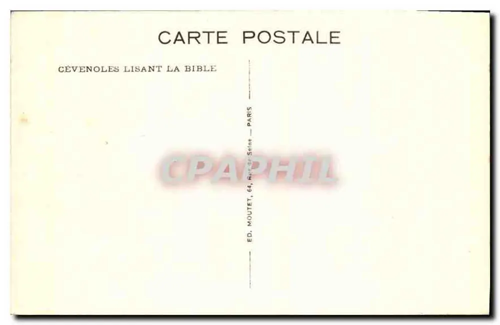 Cévenolen, die die Bibel lesen — Verlag Ed. Moutet, Paris - Rückseite