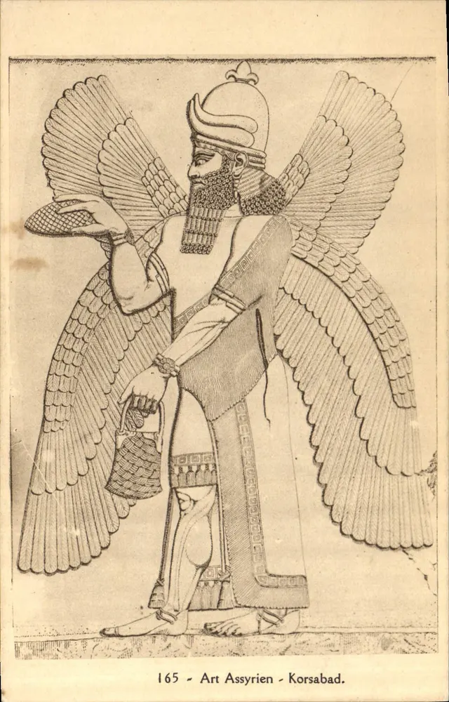विषय: अश्व असुरी देवता — अश्व शिल्प — प्रकाशक महल ऑफ़ आर्ट, ब्रुसेल्स — संख्या 165 - आगे