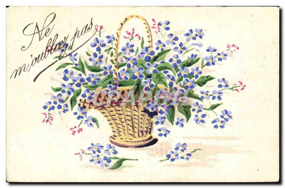 Arranjo de flores — cesta — carta postal - Frente