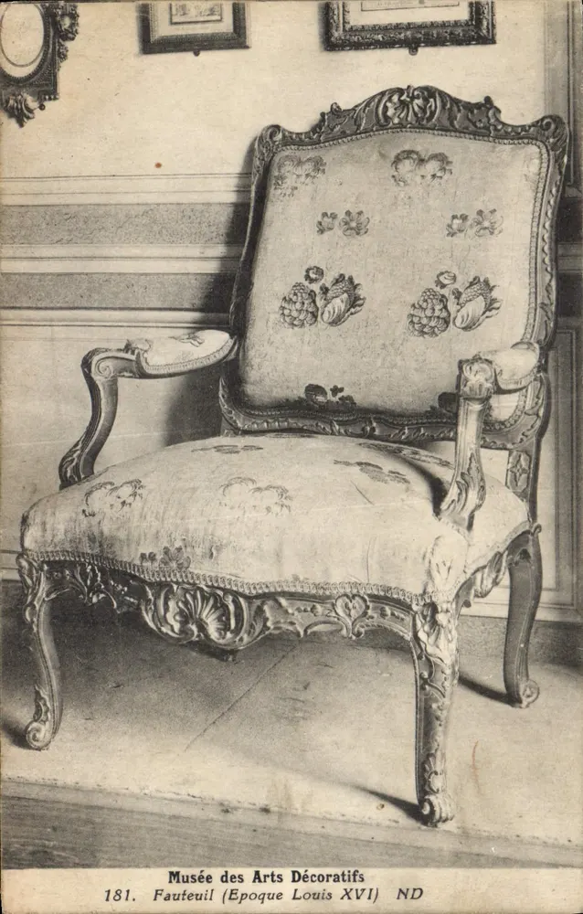 Sessel — Louis XVI-Zeit — Musée des Arts Décoratifs, Nr. 181 - Vorderseite