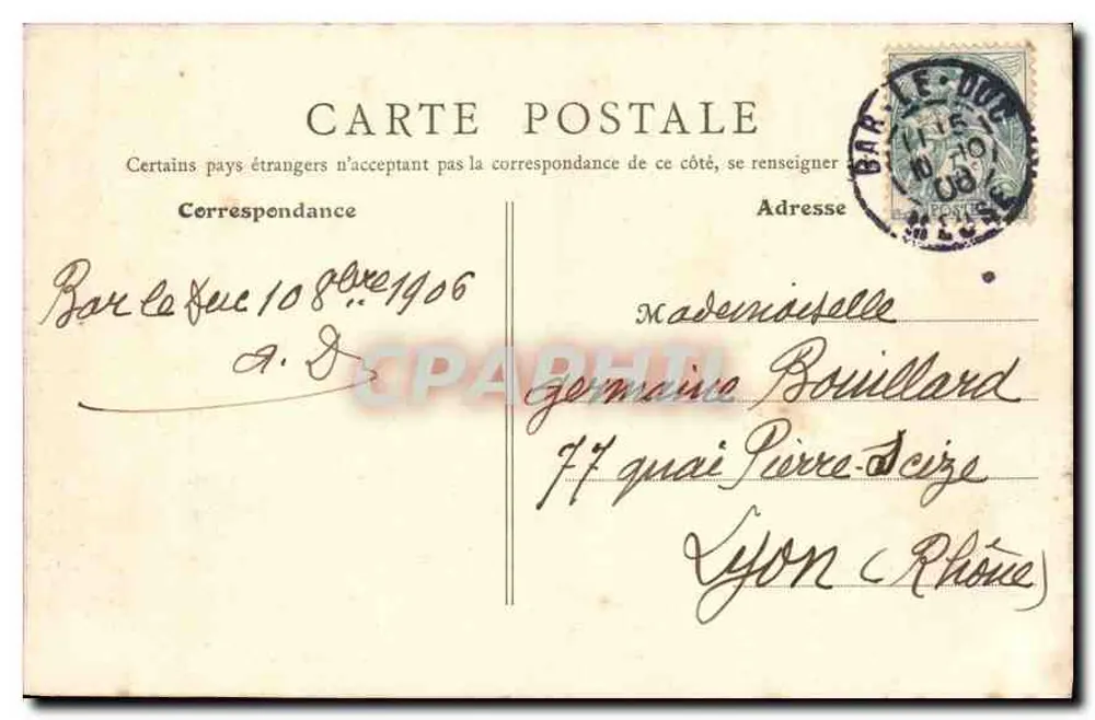 Bar-le-Duc (Meuse) — Antiga Porta do Castelo — B.F., Paris - Verso