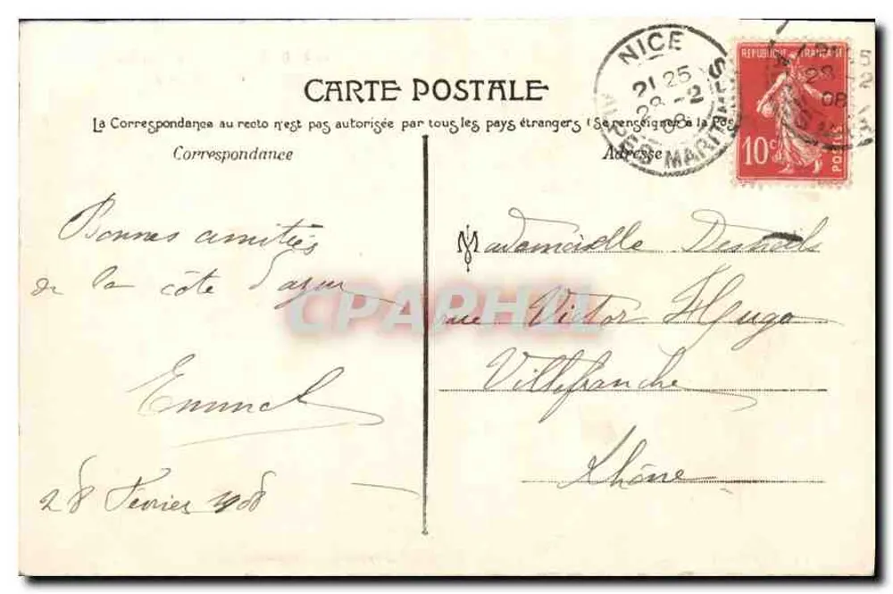 Nice — Kaskada zamkowa i taras — La Côte d'Azur artystyczna, nr 253 - Rewers