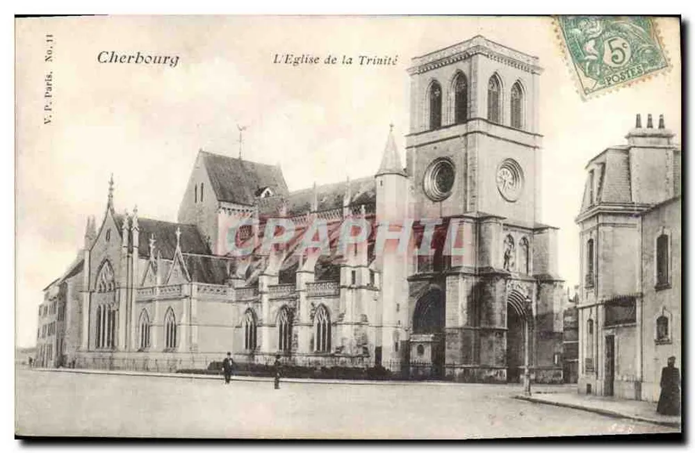 Cherbourg — A Igreja da Trindade — V.P. Paris, No. 14 - Frente