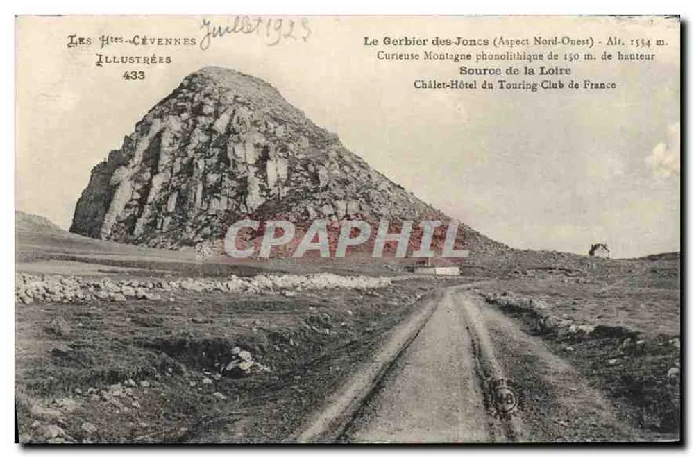 Le Gerbier des Joncs (Nordwestansicht) — Phonolithischer Berg von 1554 m — Les Hautes-Cévennes Illustrées n°433 - Vorderseite