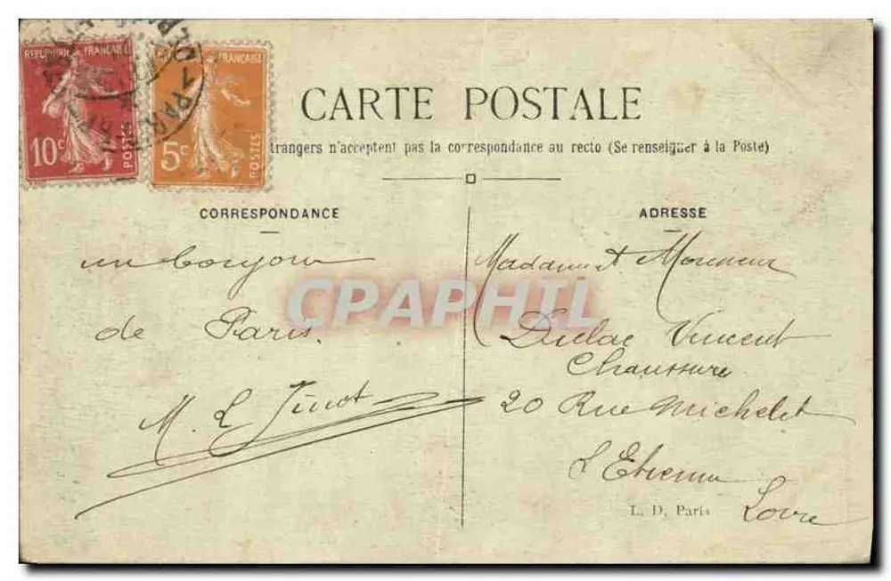 Paris – Arc de Triomphe de l’Étoile — Grab des Unbekannten Soldaten — L. D. - Rückseite