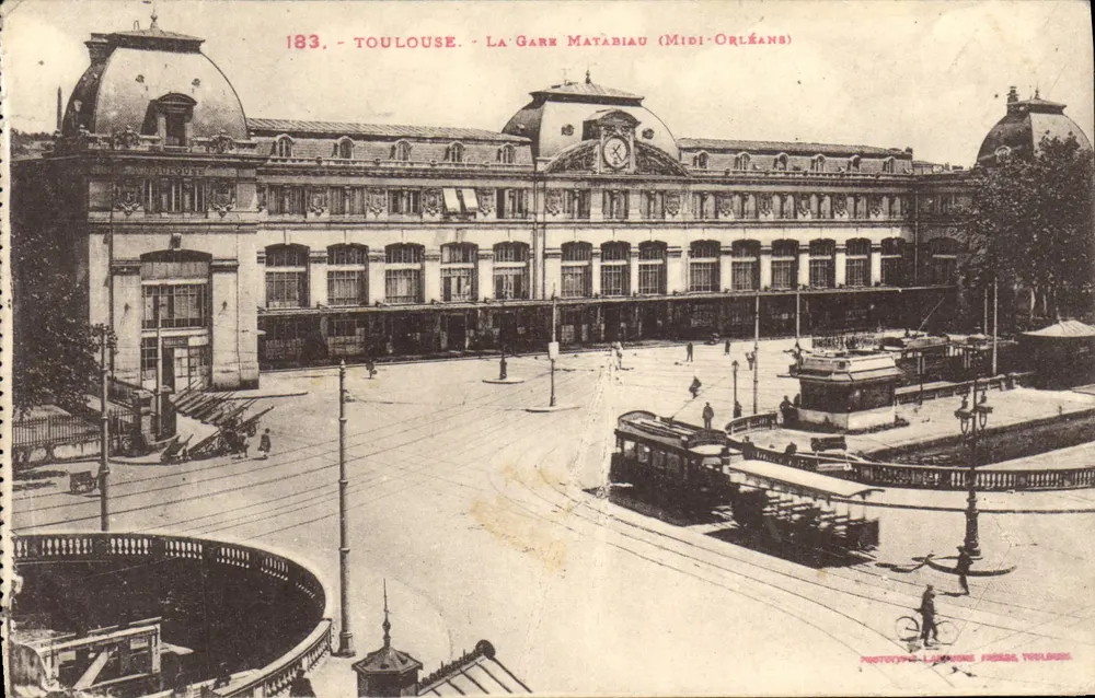 Toulouse - A Estação Matabiau (Midi-Orléans) — editor Phototypie Languedoc, n° 183 - Frente