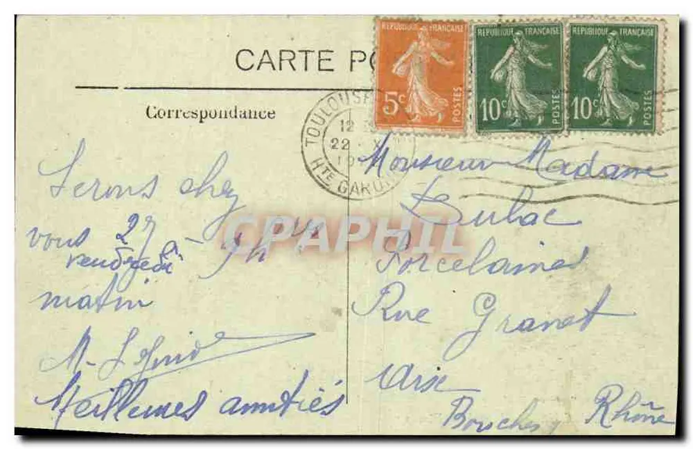 Toulouse — Hotel de Pierre — Uitgever E.-B. Soubiron, n°3 - Achterkant