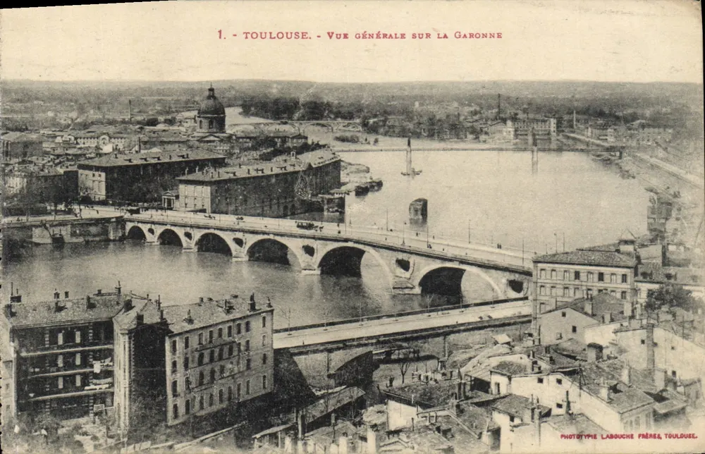 Toulouse - Allgemeiner Blick auf die Garonne — Phototypie Labouche Frères, Toulouse - Vorderseite