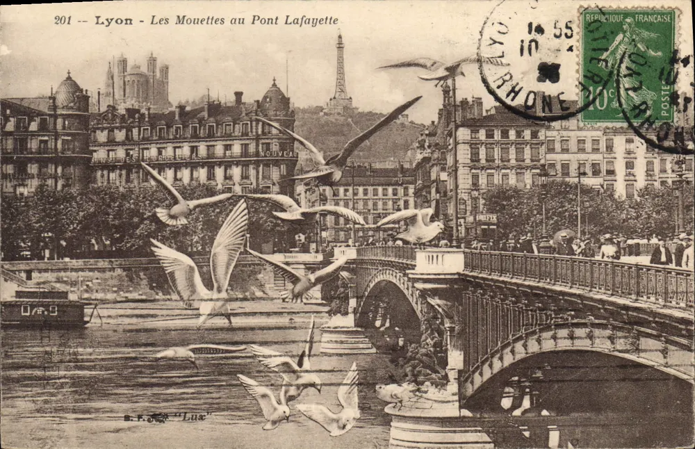 Lyon - As gaivotas no Ponte Lafayette — editor B.F. « Lux » - Frente