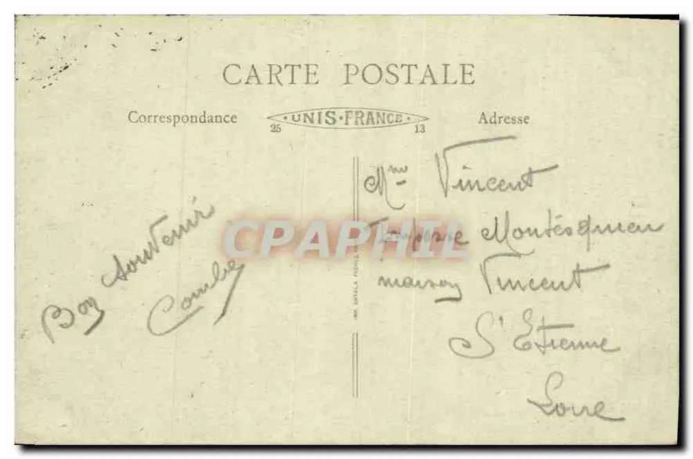 Lyon - As gaivotas no Ponte Lafayette — editor B.F. « Lux » - Verso