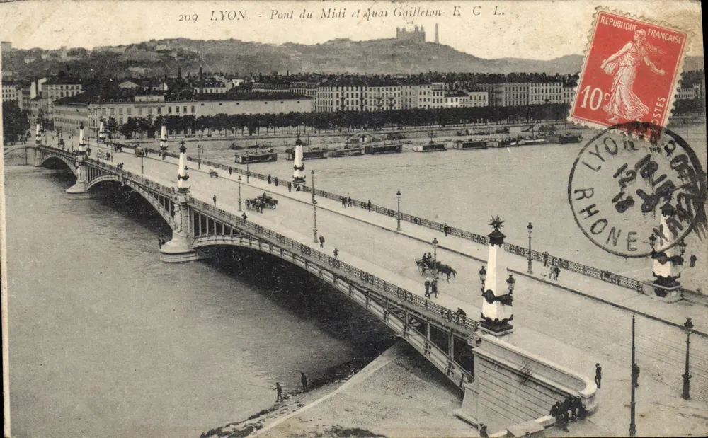 LYON - Ponte do Meio e quai Gailleton — E C L. n°209 - Frente