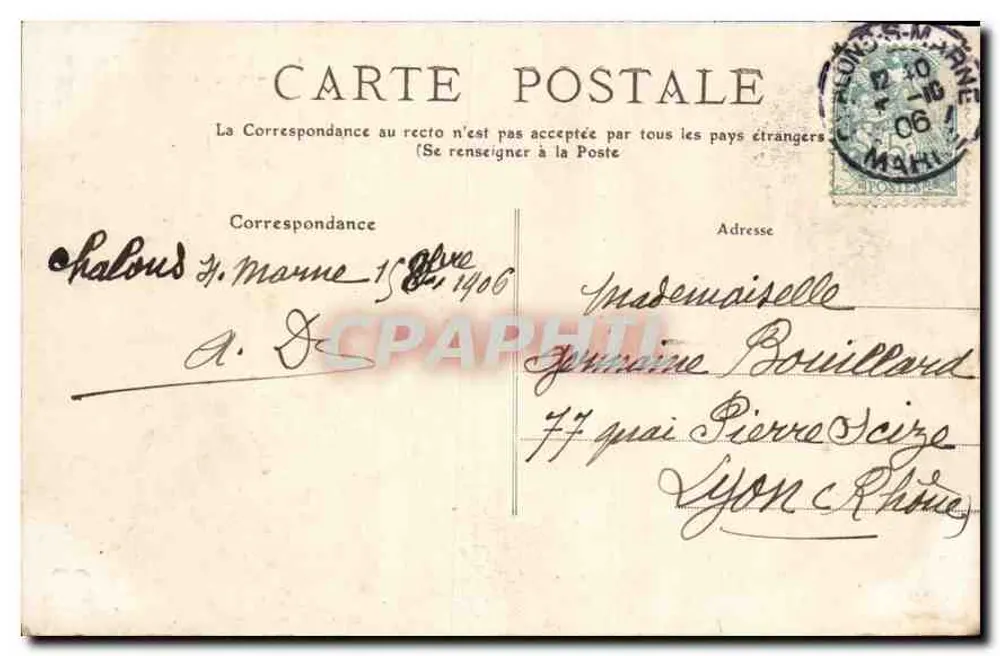 Barragem na Marne — Chalons-sur-Marne — editor desconhecido, n° 100 - Verso