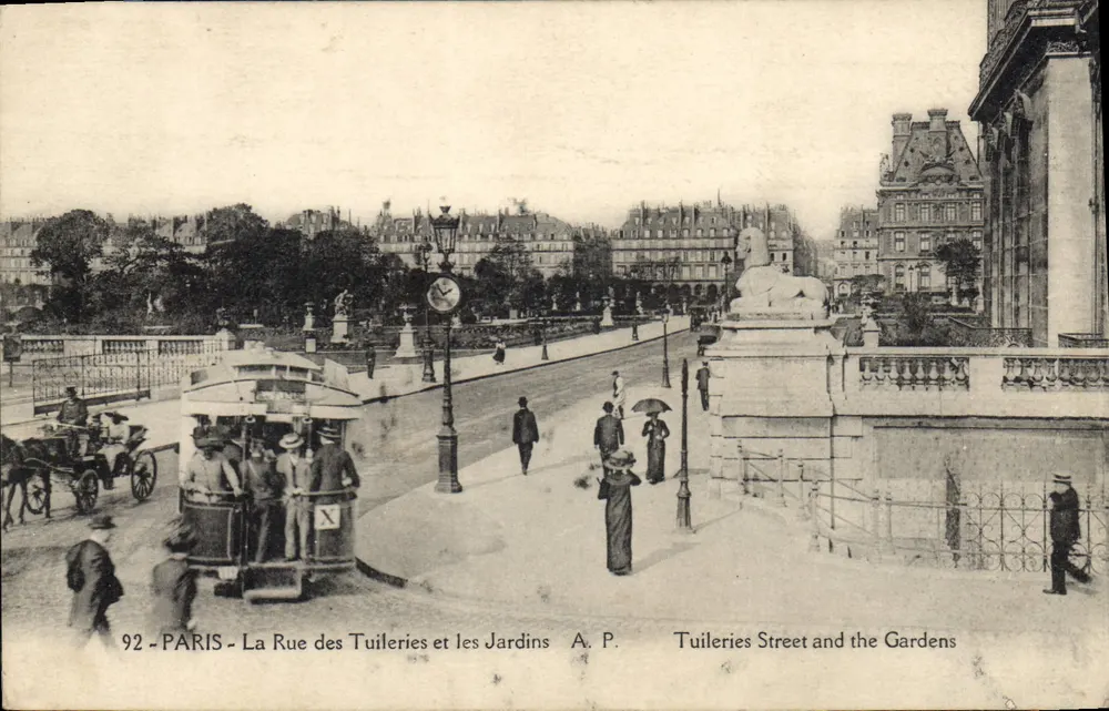Paris - La Rue des Tuileries und die Gärten — A. P. — n°92 - Vorderseite