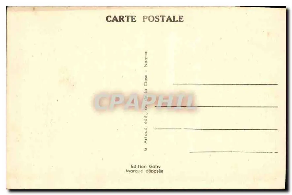 Passage du Gois (Vendée) — Der Passage du Gois bei Dämmerung — G. Artaud, Verleger von la Close - Nantes - Rückseite