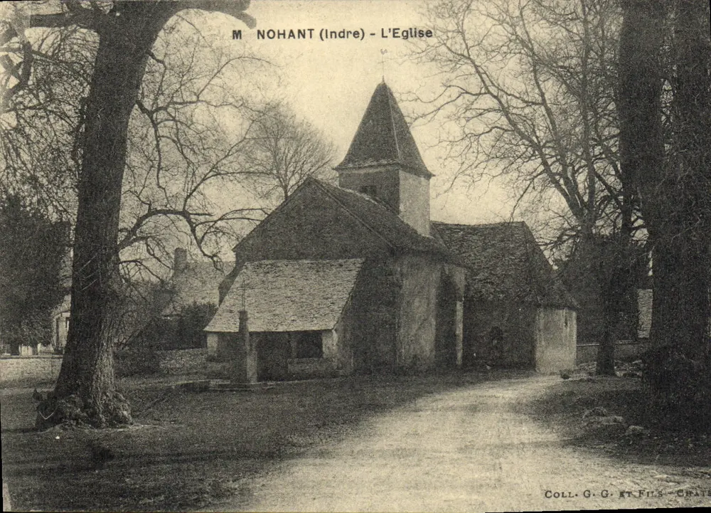 Nohant (Indre) - A Igreja — Coll. G.G. e Fils - Châteauroux - Frente