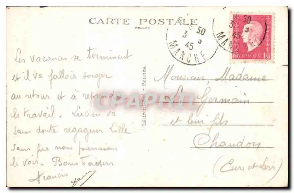 Granville — Der Flache Gousset bei stürmischem Wetter — n° 609 - Rückseite
