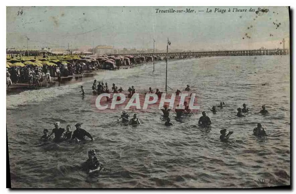 Trouville-sur-Mer — Die Strandpromenade zur Badezeit — ND. Place - Vorderseite
