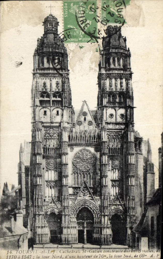 Tours (Loire-et-Loire) — Catedral de Saint-Gatien — editor A. Pappeghin, n°14 - Frente