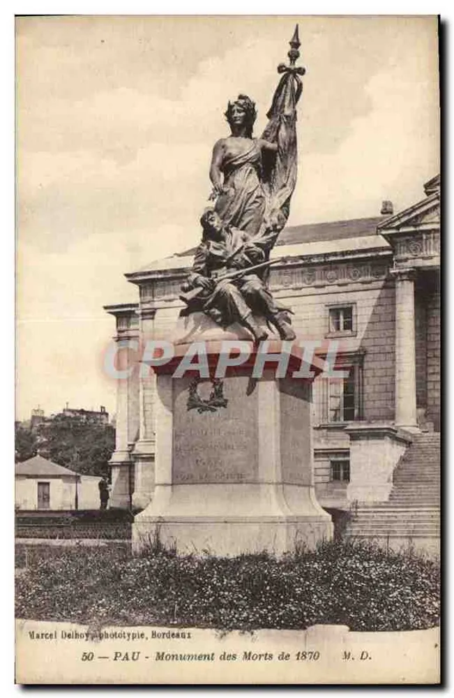 PAU - Monumento dos Mortos de 1870 — Marcel Delhoy, fototipia, Bordeaux, n°50 - Frente