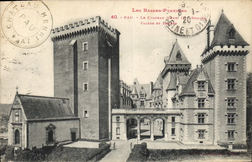 Pau - Het Kasteel van Hendrik IV, gevel en ingang — Les Basses-Pyrénées, anoniem uitgever, n°40 - Voorkant