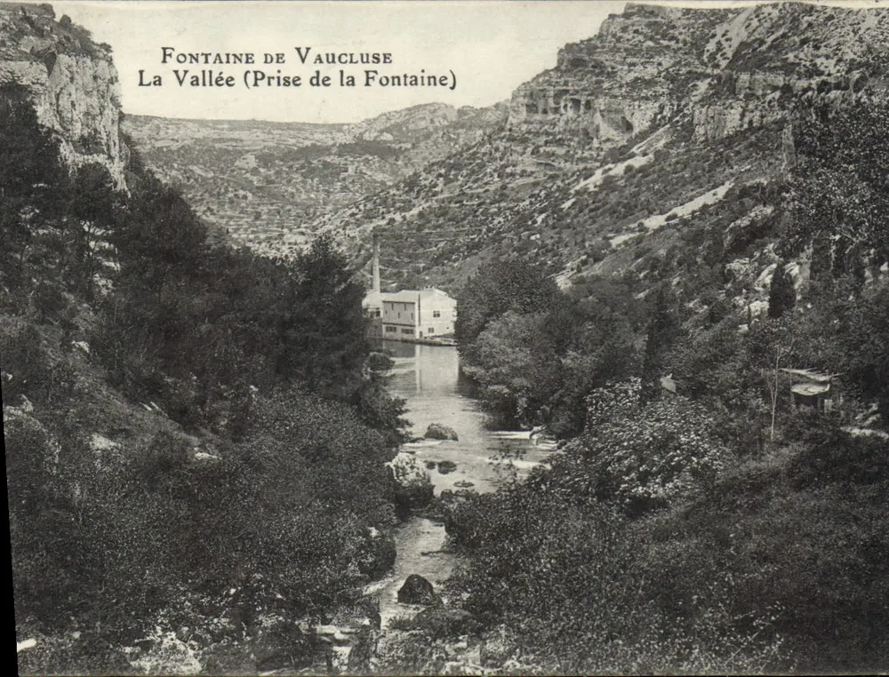Fontaine de Vaucluse — La Vallée (Einnahme der Quelle) — Verleger unbekannt - Vorderseite