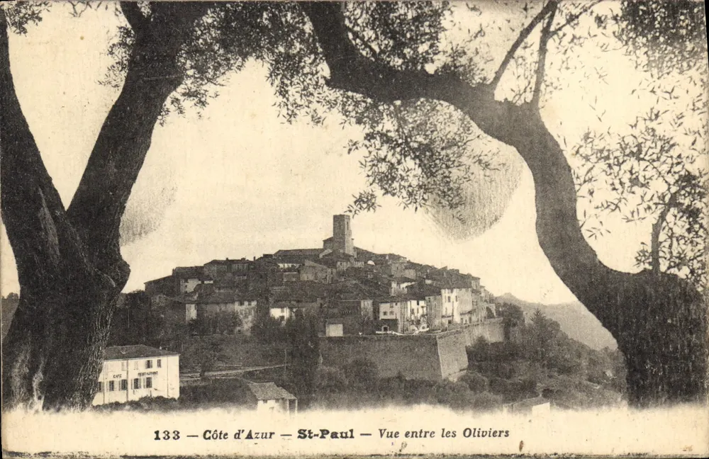 St-Paul - Côte d'Azur - Ansicht zwischen Olivenbäumen — Editions d'Art A. Navaero, Nr. 133 - Vorderseite