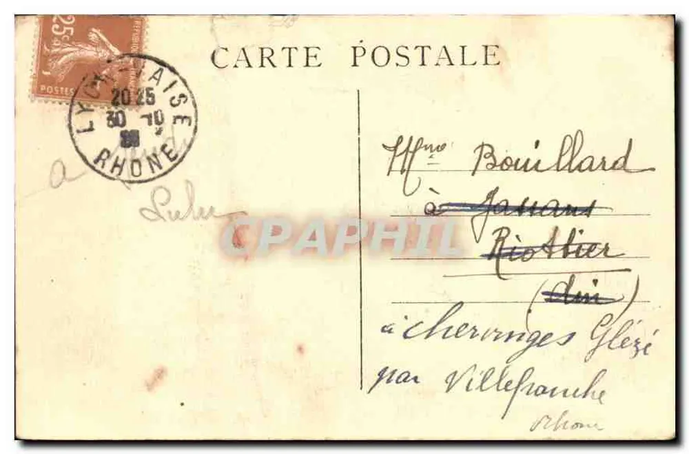 Lyon — Place des Terreaux und Rathaus — M.F. - Rückseite