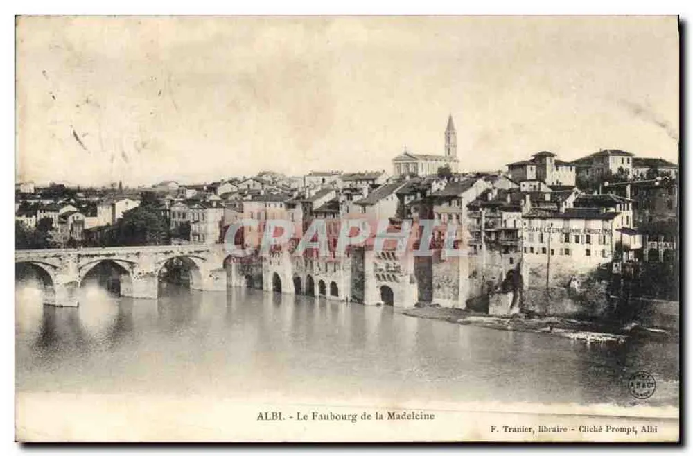 Albi - O Faubourg de la Madeleine — F. Tranier, livreiro - Cliché Prompt, Albi - Frente