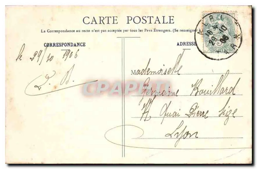 Albi - O Faubourg de la Madeleine — F. Tranier, livreiro - Cliché Prompt, Albi - Verso
