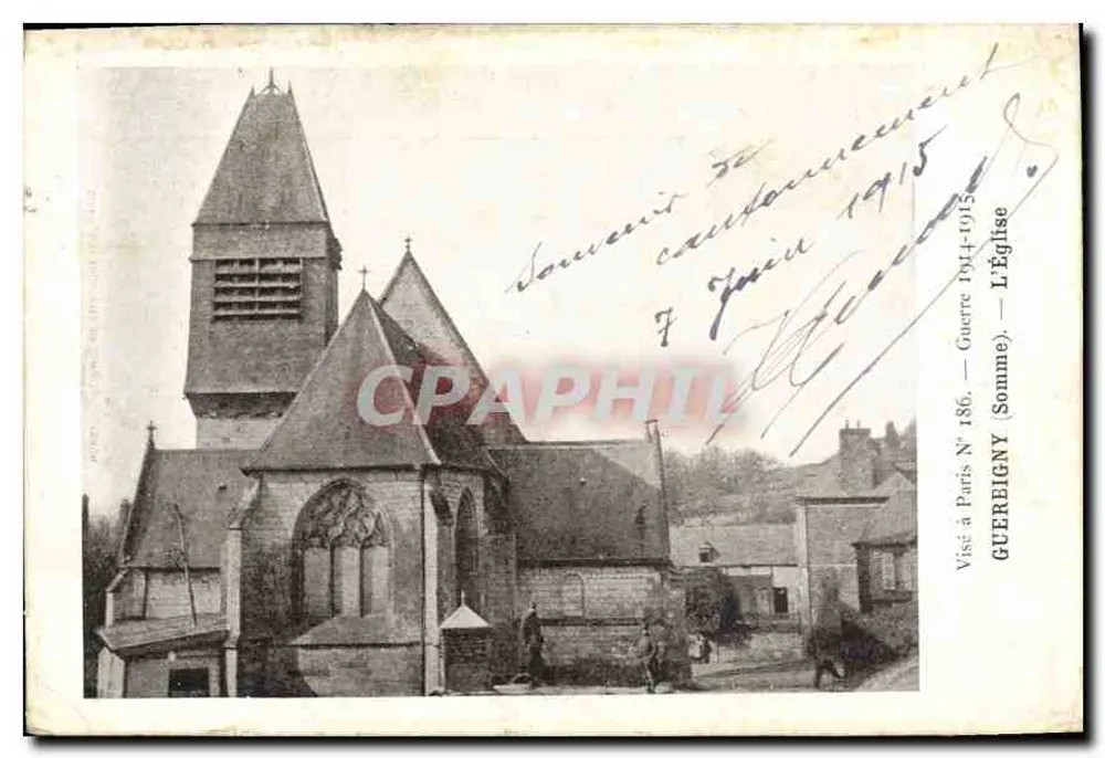 Guerbigny (Somme) — A Igreja — Vues à Paris N° 186 - Frente