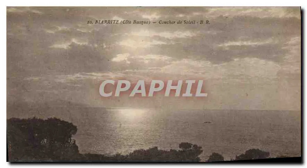 Biarritz (Côte Basque) — Pôr do Sol — B. R. - Frente