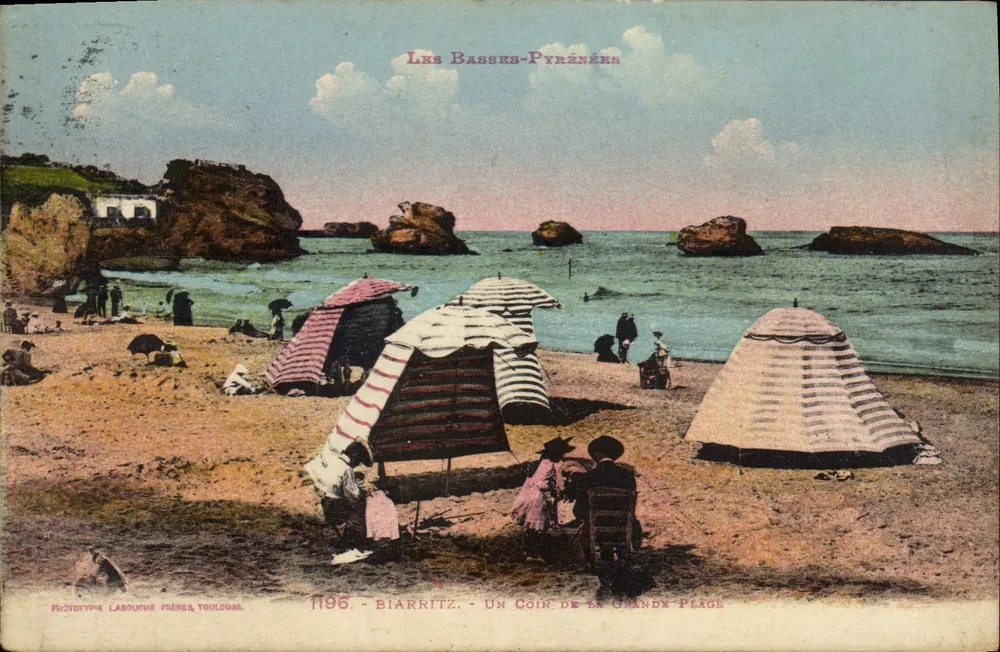Biarritz - Ein Stück der Grande Plage — Phototype Labouche Frères, Toulouse, n°196 - Vorderseite