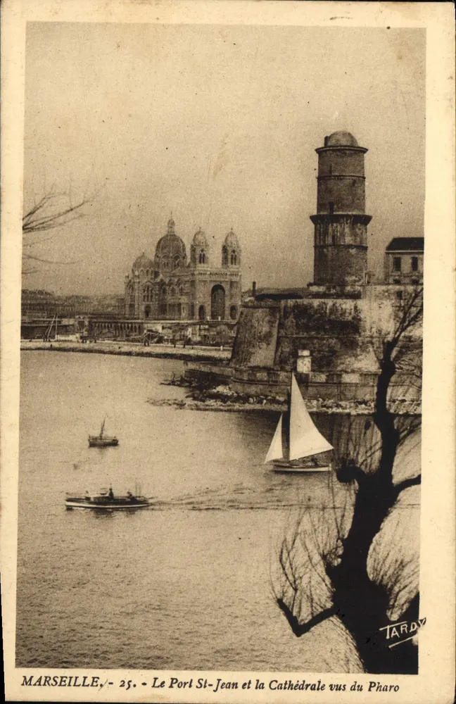 Marseille - Der Port St-Jean und die Kathedrale vom Pharo gesehen — Tardy, n°25 - Vorderseite