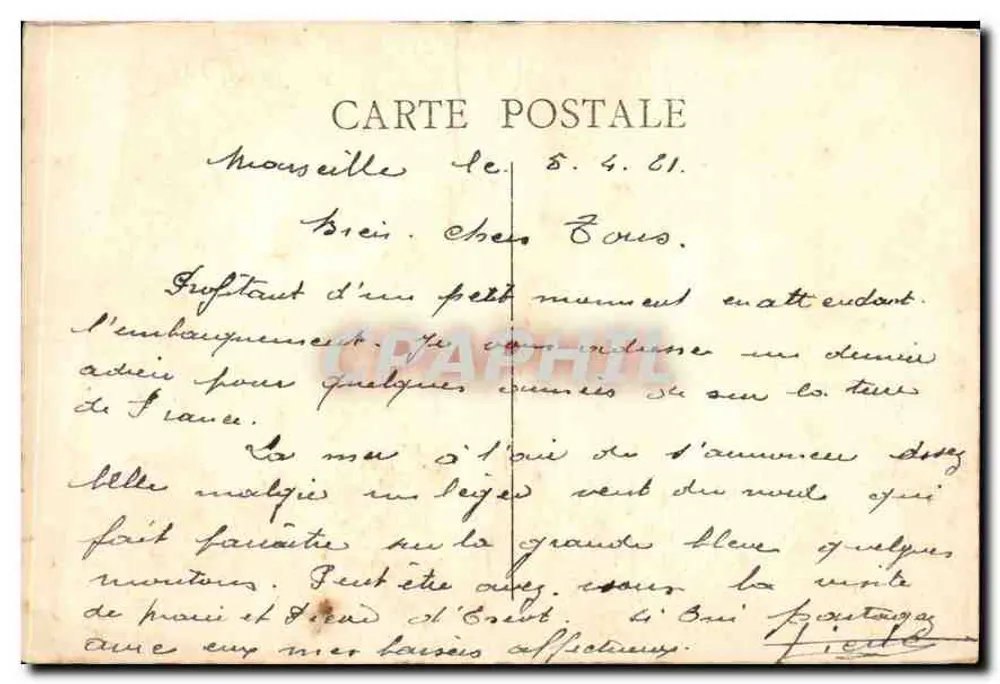 Marseille — Fort Saint-Jean und die Kathedrale — unbekannter Verlag, Seriennummer nicht sichtbar - Rückseite